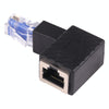 RJ45 Male to Female Converter 90 Degrees Extension Adapter for Cat5 Cat6 LAN Ethernet Network Cable