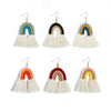 2 Pairs Personalized Tassel Bohemian Earrings Hand-Woven Retro Earrings(Black Colorful)