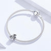 S925 Sterling Silver Relief Number Series 0-9 Beads DIY Bracelet Necklace Accessories, Style:8