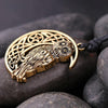 Owl Great Wisdom Ancient Silver Ancient Gold Couple Necklace(Antique Gold Plated)