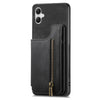 For Samsung Galaxy A04 4G Retro Leather Zipper Wallet Back Phone Case(Black)