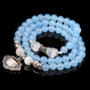 Fashion Jewelry Accessory Garnet Beads Bracelet (Aquamarine & Longevity Lock)