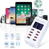 A8B 50W 8 Ports USB Smart Charging Station with Digital Display, Plug:EU Plug