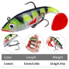5pcs /Pack HENGJIA SO071 T-Tail Lead Fishing Lure Lua Fishing Soft Bait, Size: 8.5cm 10.6g(Red)