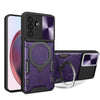 For Samsung Galaxy A36 5G CD Texture Sliding Camshield Magnetic Holder Phone Case(Purple)