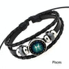European and American Hand-knitted Beaded Retro DIY Bracelet Pisces Constellation Leather Punk Fashion Bracelet