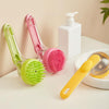Long Handle Silicone Pet Bathing Brush - Green (Coarse)