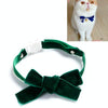 Velvet Bow Collar for Cats, Dogs & Rabbits - Green (S, 17-30cm)