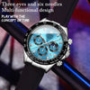 OLEVS 2875 Men Multifunctional Sports Chronograph Waterproof Quartz Watch(Blue)