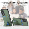 For Honor 90 Carbon Fiber Card Bag Fold Stand Phone Case(Green)