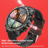 V20 Max 1.6 inch WiFi 4G SIM Card Dual Camera Smart Watch, Memory:Ram 4GB Rom 64GB(Black Leather)