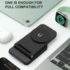 S90-3 3-in-1 Magnetic Folding Wireless Charger Phone Earphone Watch Fast Charging Stand(Black)