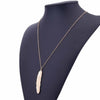 Vintage Long Necklace Jewelry Simple Feather Pendant Necklaces(Gold)