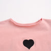 Autumn and Winter Warm Cute Puff Sleeve Top Heart-shaped Embroidered Sweatshirt Girls Tops, Height:90cm(White)
