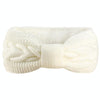 Women Fall Winter Fluffy Knitted Headbands Woolen Twist Sports Warm Ear Protectors Headcovers(White)