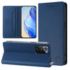 For Samsung Galaxy Note20 Ultra RC01 Dual-Folded Magnetic Suction RFID Leather Phone Case(Dark Blue)