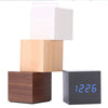 Multicolor Sounds Control Wooden Clock Modern Digital LED Desk Alarm Clock Thermometer Timer Wooden White