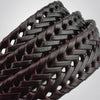 Wide Edition Hand Woven Lacquered Genuine Leather Waistband for Men, Belt Length:105cm(Brown)