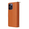 For iPhone 14 Pro Max Nine-card Slots Zipper Wallet Bag Leather Phone Case(Brown)