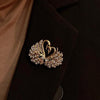 Crystal Swan Brooch Pins Animal Rhinestones Brooches for Women(Champagne)