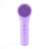 Sonic Waterproof Facial Cleansing Brush Rechargeable Hot Compress Face Scrubber Cleanser(Purple)