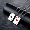 OPK 1542 Titanium Steel Men Necklace Personality Poker Pendant, Color: Black With Chain
