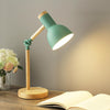 T1062 Dormitory Eye Protection Desk Lamp Bbedroom Bedside Wood Lamp, Power source: UK Plug(Green)