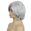 Partial Inner Button Short Curly Hair Chemical Fiber Headgear Wig(Silver Gray)