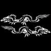 2 PCS/Set D-418 Dragon Totem Tribe Pattern Car Modified Decorative Sticker(White)