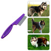 5x Pet Flea Combs, Fine Tooth Steel, Purple, 14cm, Cats & Dogs