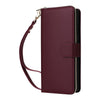 For Samsung Galaxy S23 Ultra 5G Nine-card Slots Zipper Wallet Bag Leather Phone Case(Wine Red)