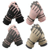 1 Pair WZ-204 Outdoor Warm And Windproof Thickened Cycling Sports Anti-fall Gloves, Size: Free Code(Pink Gray)