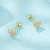 S925 Sterling Silver Electroplated Zircon Love Earrings(SCE1298)