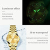 OLEVS 9931 Women Butterfly Buckle Luminous Waterproof Quartz Watch(Gold)