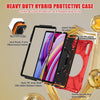 For Xiaomi Redmi Pad Pro 12.1 Rotatable Holder Silicone Hybrid PC Tablet Case with Shoulder Strap(Red)