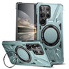 For Samsung Galaxy S25 Ultra 5G MagSafe Magnetic Shockproof Phone Case with Ring Holder(Green)