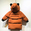 Winter Children Mid-length Thick Warm Down Jacket Cartoon Animal Ear Shape Hooded Cotton Jacket, Height:80cm(Black)