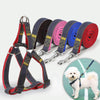 Heavy Duty Denim Dog Leash, Collar & Chest Strap Set, Red, XL (33-48cm)
