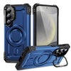 For Samsung Galaxy S25 5G Lens Holder MagSafe Phone Case(Blue)