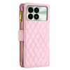For Xiaomi Redmi K70 / K70 Pro Diamond Lattice Zipper Wallet Leather Flip Phone Case(Pink)