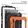 For Samsung Galaxy Tab S8 11 inch SM-X700 Silicone + PC Tablet Case with Shoulder Strap(Orange+Black)