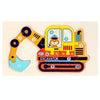 3 PCS Three-dimensional Buckle Traffic Puzzle Cognitive Puzzle Wooden Toy(Excavator)