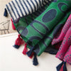 180 X 85cm  Women Cotton And Linen Scarf Retro Splicing Bohemian Printed Silk Shawl SL2009-017