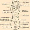 Bear Alarm Clock LED Digital Silent Bedside Lamp Bluetooth Speaker USB Charging Children Cartoon Night Light(Bluetooth Version)
