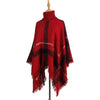Women Mid-Length Turtleneck Sweater Fringed Cloak Shawl, Size: Free Size(Red)