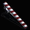 Men Business Formal Wedding Tie Clips, Color: Red Oblique Stripe