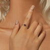 S925 Sterling Silver Agate Love Adjustable Open Ring(BSR525-E)