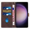 For Samsung Galaxy S23 5G Grid Stitching Leather Phone Case with Lanyard(Brown)