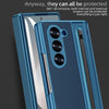 For Samsung Galaxy Z Fold6 5G VIETAO Electroplating Integrated Pen Slot Folding PU Phone Case with Stylus(Blue)