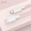 27W PD USB-C / Type-C to 8 Pin Fast Charging Braided Data Cable, Cable Length: 1m(Pink)